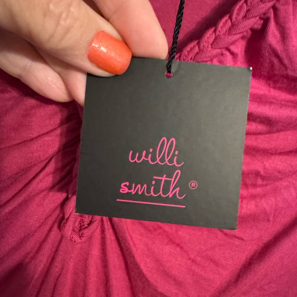 NWT  Willi Smith Pink Ruched Short Sleeve Top  XL    #O - Picture 8 of 8